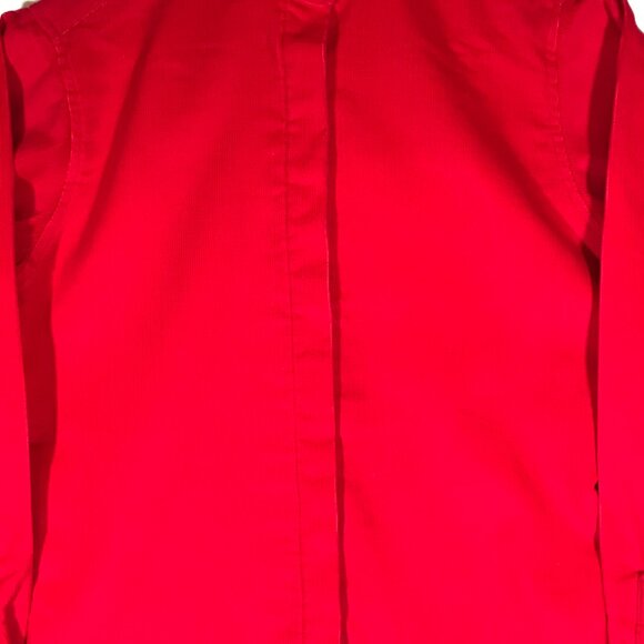 J. Crew Outfitter Women's 6 Red Corduroy Hidden Button Long Sleeve Round Hem Top - Picture 3 of 9